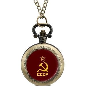 CCCP Hamer En Sickle USSR Grappige Vintage Zakhorloge Met Ketting Arabische Cijfers Schaal Klassieke Gift Voor Vrouwen Mannen