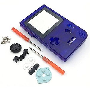Complete Full Housing Case Cover Shell voor Nintendo Gameboy Pocket GBP Game Shell Case met knoppen Schroeven Kit - Helder Blauw