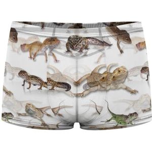 Gecko Leopard Gecko Reptile Heren Boxer Slips Sexy Shorts Mesh Boxers Ondergoed Ademend Onderbroek Thong