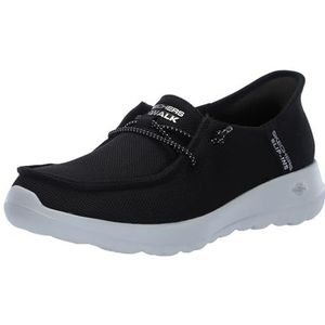 Skechers Dames Dames Hands Free Slip-ins Go Walk Joy Moc Toe Casual Shoe Sneakers, zwart, wit, 37.5 EU Breed