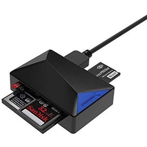 SABRENT USB 3.0 Super Speed 4 Slot Geheugenkaartlezer voor Windows, Mac en Linux - Ondersteunt SD, SDHC, SDXC, MMC/MicroSD, T-Flash/MS, MS PRO Duo/CF, en meer (CR-BMC3)