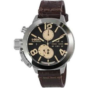 U-Boat Classico 45 tungsteno Mens analoge automatische horloge met lederen armband 9567, Bruin