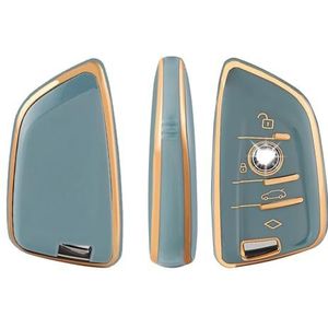 Autosleutel beschermhoes Autosleutelbehuizing Houder Zwart Goud Frame Ontwerp 4 Knop Autosleutels Shell TPU Keybag Voor BMW A-serie B-serie Accessoires Sleutel Shell(3)