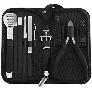 Manicure Set RVS Nail Clipper Set Pedicure Set Vingernagels Teennagels Clippers Sharp Nail Cutter Pedicure Nail Scissor Pedicure Kit (kleur: Zwart, Maat: 10 stuks)