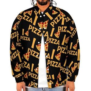 I Love Pizza Grappige mannen Baseball Jacket Gedrukt Jas Zachte Sweatshirt Voor Lente Herfst