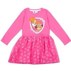 Paw Patrol jurk voor meisjes - Skye & Everest jurk mesh rok lange mouwen roze, roze, 110-116