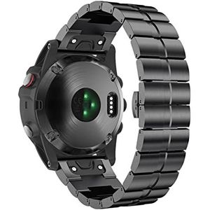 LUGEMA 26mm 22mm Snavel Metalen band Compatibel met Garmin Fenix ​​6 6x Pro/Tactix Delta/Marq Polsband fenix 5x plus 3 HR Armband horlogeband (Color : Black, Size : 26mm)