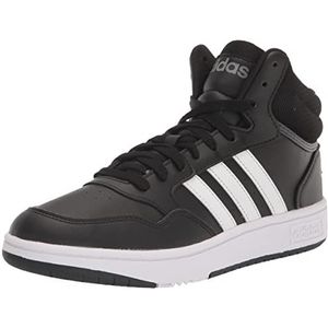 adidas Hoops 3.0 Mid Basketball Shoe, Core Black/White/Grey Six, 12.5 US Unisex Little Kid