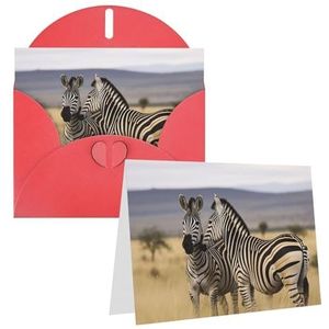 VTCTOASY Zebra's op Zuid-Afrika Print Verjaardagskaart Blanco Wenskaarten Met Enveloppen Dank U Kaart Grappige Kerstkaarten Voor Alle Gelegenheden Verjaardag Bruiloft