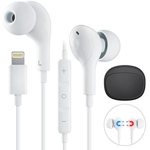 Lightning Hoofdtelefoon voor iPhone【MFi Gecertificeerde】In-Ear Oordopjes Compatibel Met iPhone 14 13 12 11 Pro Max X XS XR Met Microfooncontroller