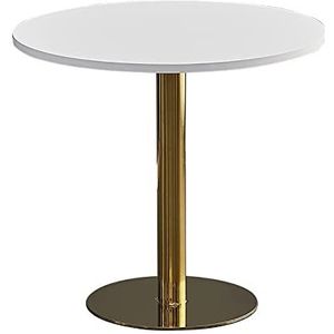 Prachtige salontafel van 75 cm hoog, eenvoudige gouden ronde tafel voor zaken, kleine tafel voor ontvangst en onderhandeling, vrijetijdstafel voor koffiewinkel/melktheewinkel (kleur: A, maat: 80 cm)