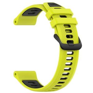 LQXHZ Tweekleurige sport siliconen band compatibel met Garmin Forerunner 965 955 Solar 945 935 745 22 mm horlogeband vervangende polsband armband(Yellow Green Black,For Forerunner 955)