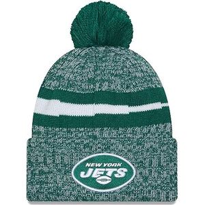 New Era New York Jets Bobble Hat - NFL Sideline Sport Knit - Groen-Wit
