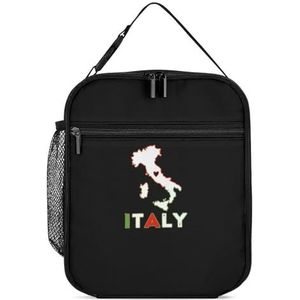 Italië Kaart Vlag Draagbare Lunch Tas Geïsoleerde Lunch Box Reizen Tote Bag Afneembare Lunch Box Voor Vrouwen Mannen