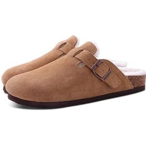 Winter Bont Klompen Thuis Slippers Indoor en Outdoor Warme Katoenen Schoenen Vrouwelijke Korte Dia, Bruin, 39 EU