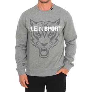Plein Sport Sweatshirt voor heren met lange mouwen en ronde hals, FIPSG600, Grijs, XXL