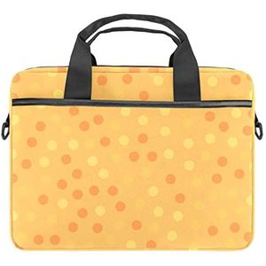 Gele Polka Dots Laptop Schouder Messenger Bag Crossbody Aktetas Messenger Sleeve voor 13 13.3 14.5 Inch Laptop Tablet Beschermen Tote Bag Case, Meerkleurig, 11x14.5x1.2in /28x36.8x3 cm