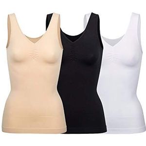 Naadloos dameshemd met steunzones. Steunzones vormen buik en taille., Overhemd/huid, 44-46