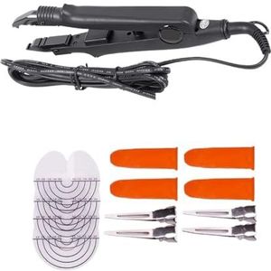 Professioneel Haarverlengingsijzer Met Variabele Constante Warmte Keratine Bonding Tools Fusion Heat Connector Machine Haarverlengingsset Efficiënte Tijdbesparing(Black kit)
