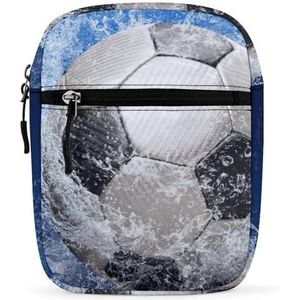 Water Drops Rond Voetbal Mini Crossbody Tas Unisex Anti-Diefstal Side Schoudertassen Reizen Kleine Messenger Bag