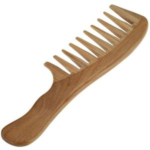 1 Pc Houten Kam Natuurlijke Sandelhout Handgemaakte Brede Tand Houten Kam Massage Kam Haarverzorging Detox Kappers Styling Tool