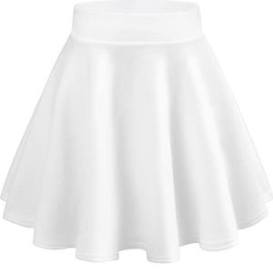 DRESHOW Basic Solid Uitlopende Casual Mini Rok voor Vrouwen Meisjes