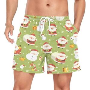 Niigeu Cartoon Stijlvolle Kerst Vader Heren Zwembroek Shorts Sneldrogend met Zakken, Leuke mode, XL