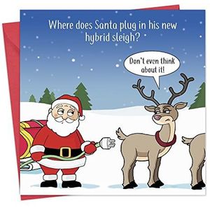 Twizler Merry Christmas kaart met hybride slee - grappige kerstkaart - kerstkaart - Happy Christmas kaart - kerstkaart voor dames - kerstkaart voor heren