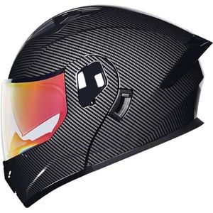 Opklapbare Motorhelm Dubbellaags Ingebouwde Lenzen Modulaire Motorhelm Integraalhelm Met Snelsluiting DOT/ECE Goedgekeurd Voor Heren Dames Scooters 1,XL(59-60CM)