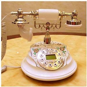 Telefoon Antieke Telefoon Europese Stijl Bedrade Backlht Handsfree Nummerherkenning Witte Vaste Leuke Creatieve Retro Telefoon (C)