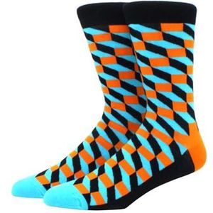 YIJIANUO 5Pcs Mannelijke Tij Merk Mannen Katoenen Sokken Gradiënt Kleur Zomer Stijl Lange Bruiloft Sok Mannen Hoge Grappige Gelukkig Business Sokken Man Sox, Groen, Eén maat