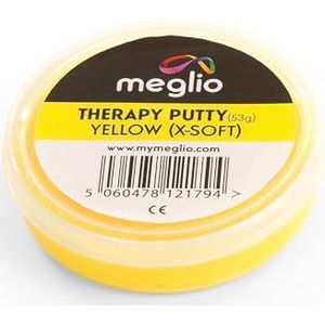 Meglio Hand Therapy Putty - Krachttraining & Stress Relief, Hand Oefening Putty voor Volwassenen en Kinderen, Variabele Resistieve Sterkte | (Geel X-Soft, 53g)