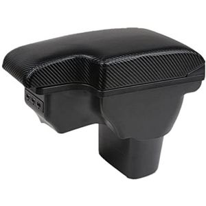 Auto Armsteun Opbergdoos Voor N&issan Voor Juke Voor Infiniti ESQ Koolstofvezel Armsteun Doos Auto Armsteun Accessoires Opbergdoos Onderdelen USB 2010-2019 Armsteun Opbergdoos(C2)