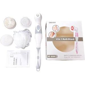 Sthveidir Elektrische lichaamsborstel met lange antislip handgreep, dieptereiniging, peeling en massage, 360 graden rotatie (A3)