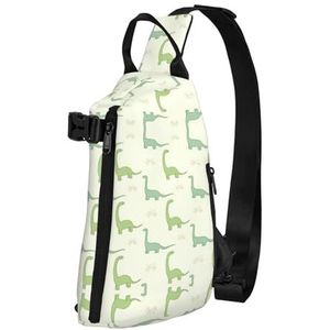 EdWal Wiskunde Geometrie Geek Calculus Print Sling Bag Wandelen Dagrugzak Crossbody Schouder Borst Outdoor Reizen Rugzak Voor Vrouwen Mannen, Dinosaurus, Eén maat