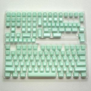 QPSJXN SA-profiel, zwart en geel, 142 PBT Double Shot keycapset voor mechanische toetsenborden met verschillende schakelaars (cyaan doorschijnend)