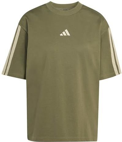 adidas Mujer ESSENTIALS 3-STRIPES BOYFRIEND T-SHIRT, olive strata/Wonder Cargo, S