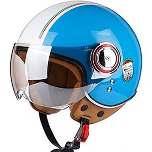 Volwassenen Motor Open Helm, Cool Girl Style Retro Halve Helm DOT Goedgekeurde 3/4 Zonnebrandcrème Motorhelmen voor Scooter Mannen en Vrouwen Cruiser Bromfiets Half Shell Helm Decoration