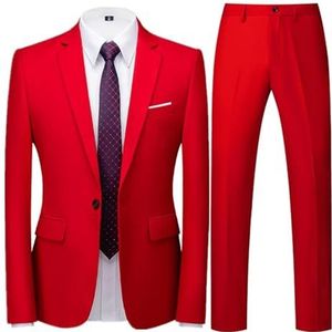 ZGXNYI Bruidegomsmenpak Lente Herfst Heren Zakelijk Casual Effen Kleur Pakken/Mannelijke Twee Knopen Blazers Jacker Jas Broek Mannen Pak voor Bruiloft Groomsmen, roze, Asian 3XL is US L