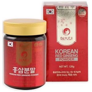 SAMSIDAE - Koreaanse Rode Ginseng Poeder, 5 mg/g Ginsenosiden, Verhoogt Energie, Geheugen & Immuniteit, 4-6 Jaar Oude Wortels, Premium Kwaliteit, 1-Maand Voorraad, 120g