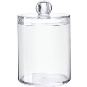 Katoenen wattenstaafje ronde container met deksel opbergdoos multifunctionele organizer cosmetica dispenser houder badkamer toilet slaapkamer, Meerkleurig, 7x11cm, als beschrijving