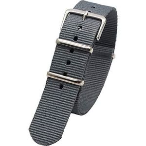 Horlogebandjes voor mannen en vrouwen, horlogeband 18mm/20mm/22mm/24mm Nylon Band Zilveren Pin Gesp Sport Mannen en vrouwen Waterdichte Horloge Accessoires Armband Horlogeband (Color : Grey, Size :