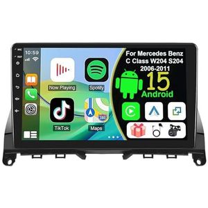 Draadloze Autoradio Android 15 voor Mercedes Benz C Class W204 S204 2006-2011 met draadloze carplay en Android Auto Bluetooth USB Wifi 4G GPS Navigatie(S-5(6G+128G))