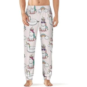 Zomer Eenhoorn Heren Pyjama Broek Print Lounge Nachtkleding Bottoms Slaap Broek 3XL