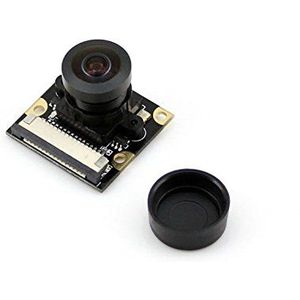 Waveshare Camera Module Kit Wider Field View Fisheye Lens 5 MP OV5647 Sensor 1080P Supports Night Vision Adjustable Focal Length for All Version of Raspberry pi(Pi 2) A/A+/B/B+/2 B