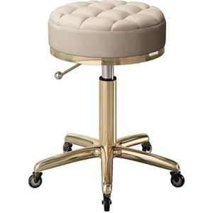 Ronde Rolling Stool Chair, draaibare Salon Beauty Chair hoogteverstelling, bureaustoel, Spa opstellen Salon Tattoo werk Office Massage krukken taakstoel (Color : A)