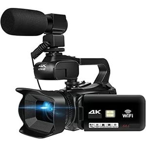 64MP Digitale Video Camera for Fotografie Volledige 4K 60FPS Vlog Camcorder Live Stream Webcam Autofocus Videorecorder Multifunctionele Camcorder(Size:32G SD Card,Color:With MIC)