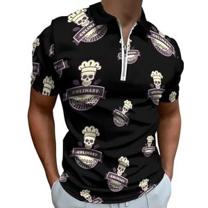 Culinaire Gangster Half Zip-up Polo Shirts Voor Mannen Slim Fit Korte Mouw T-shirt Sneldrogende Golf Tops Tees 5XL