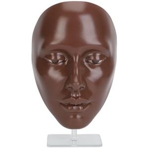 Make-up Mannequin Gezicht, Herbruikbare Realistische Textuur Siliconen Volgelaatspop voor Oogschaduw (BLACK)
