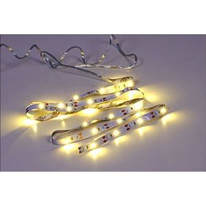 Spetebo Ledstrip 3 m met 90 leds, warmwit, werkt op batterijen, individueel in te korten na elke led